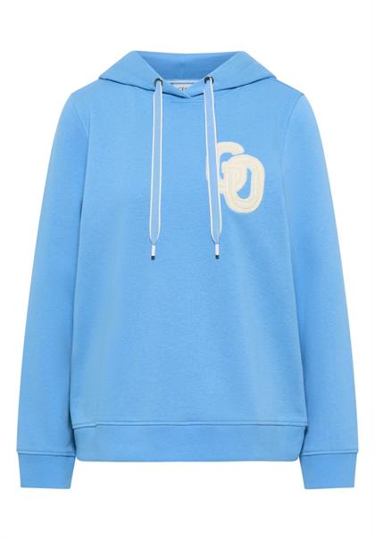 Hoodie mit Stickerei fountain blue
