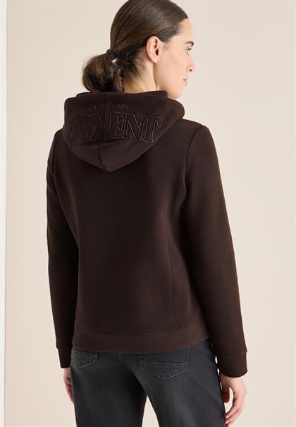 Hoodie mit Stickerei tartufo brown