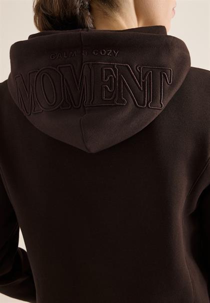 Hoodie mit Stickerei tartufo brown