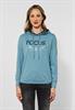 Hoodie Shirt mit Frontprint milky jade blue