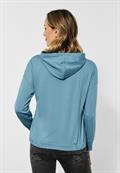 Hoodie Shirt mit Frontprint milky jade blue