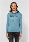 Hoodie Shirt mit Frontprint milky jade blue