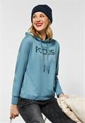 Hoodie Shirt mit Frontprint milky jade blue