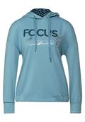 Hoodie Shirt mit Frontprint milky jade blue