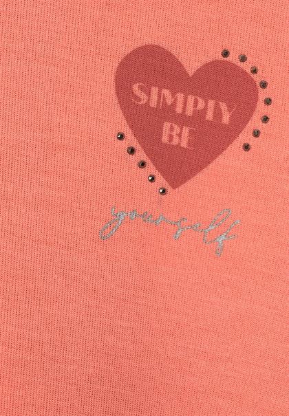 Hoodie Shirt mit Kapuze sunset coral