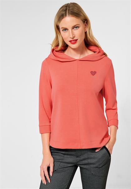 Hoodie Shirt mit Kapuze sunset coral