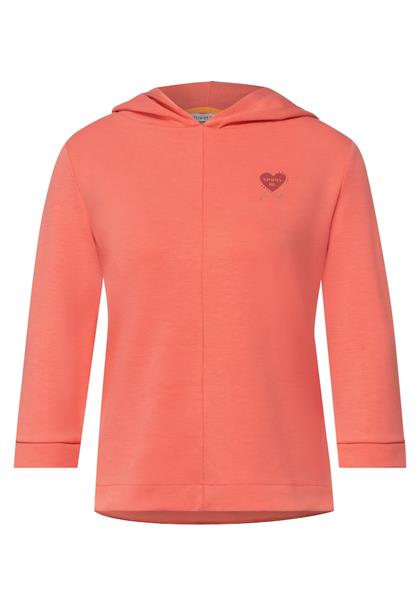 Hoodie Shirt mit Kapuze sunset coral