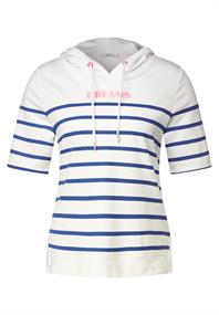 Hoodie Streifenshirt vanilla white