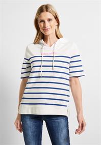 Hoodie Streifenshirt vanilla white