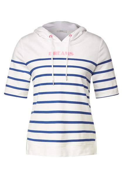 Hoodie Streifenshirt vanilla white