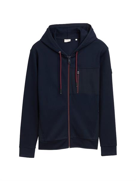 Hoodie Sweatjacke mit Brusttasche sky captain blue