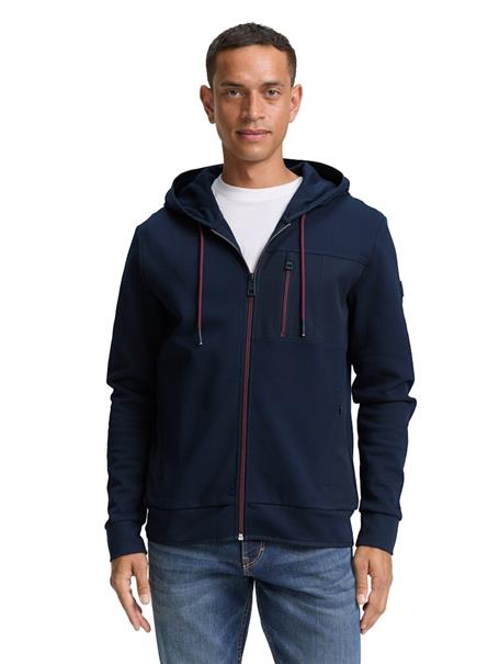 Hoodie Sweatjacke mit Brusttasche sky captain blue