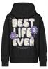 Hoody mit Back Print carbon black