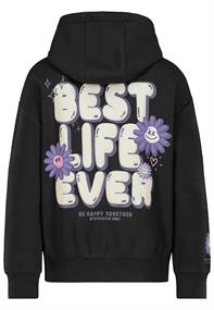 Hoody mit Back Print carbon black