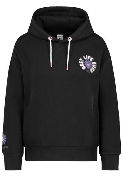 Hoody mit Back Print carbon black