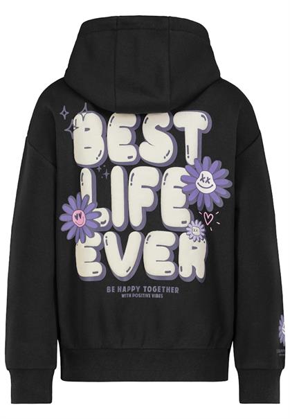Hoody mit Back Print carbon black
