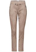 Hose im Velours-Look driftwood beige