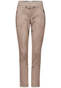 Hose im Velours-Look driftwood beige