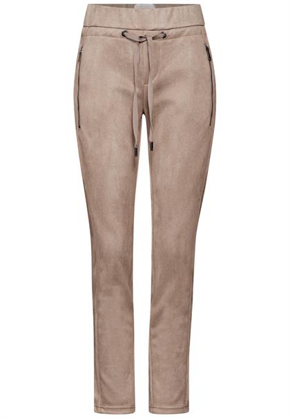 Hose im Velours-Look driftwood beige