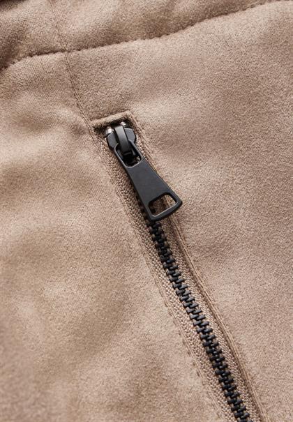 Hose im Velours-Look driftwood beige