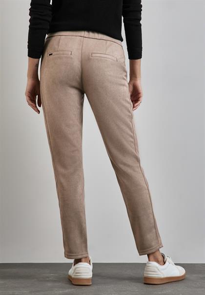 Hose im Velours-Look driftwood beige