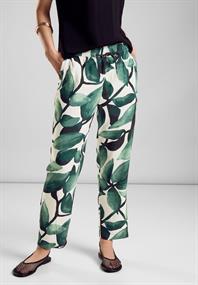 Hose mit floralem Print cool vintage green