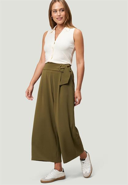 Hose mit weitem Bein und Gürtel 26 Inch dark olive