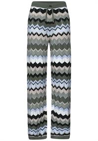 Hose mit Zick-Zack Muster deep bound green