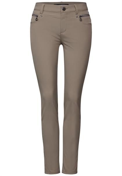Hose mit Zipper Details ashen maple beige