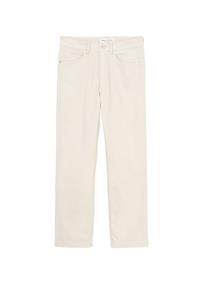 Hose Modell LINDE straight high waist cropped chalky stone