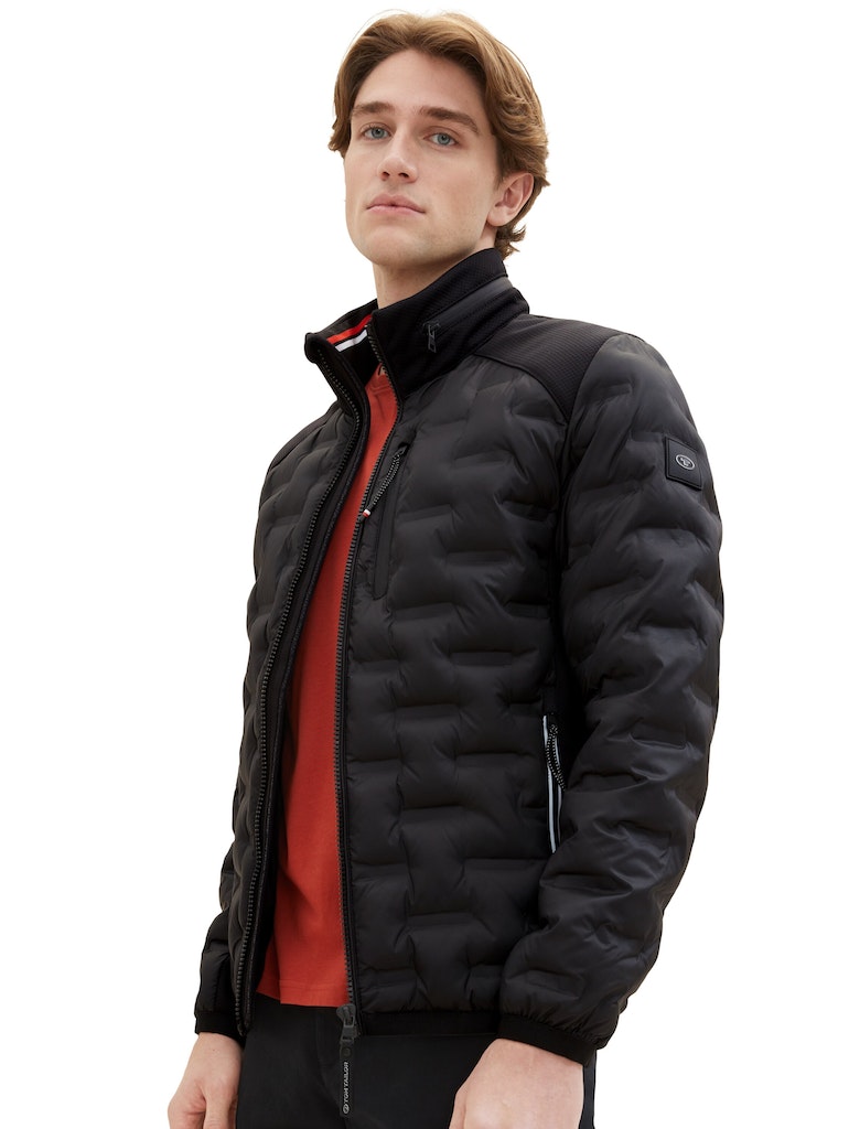 Tom Tailor Herren Jacke Hybrid Jacke mit recyceltem Polyester black bequem  online kaufen bei
