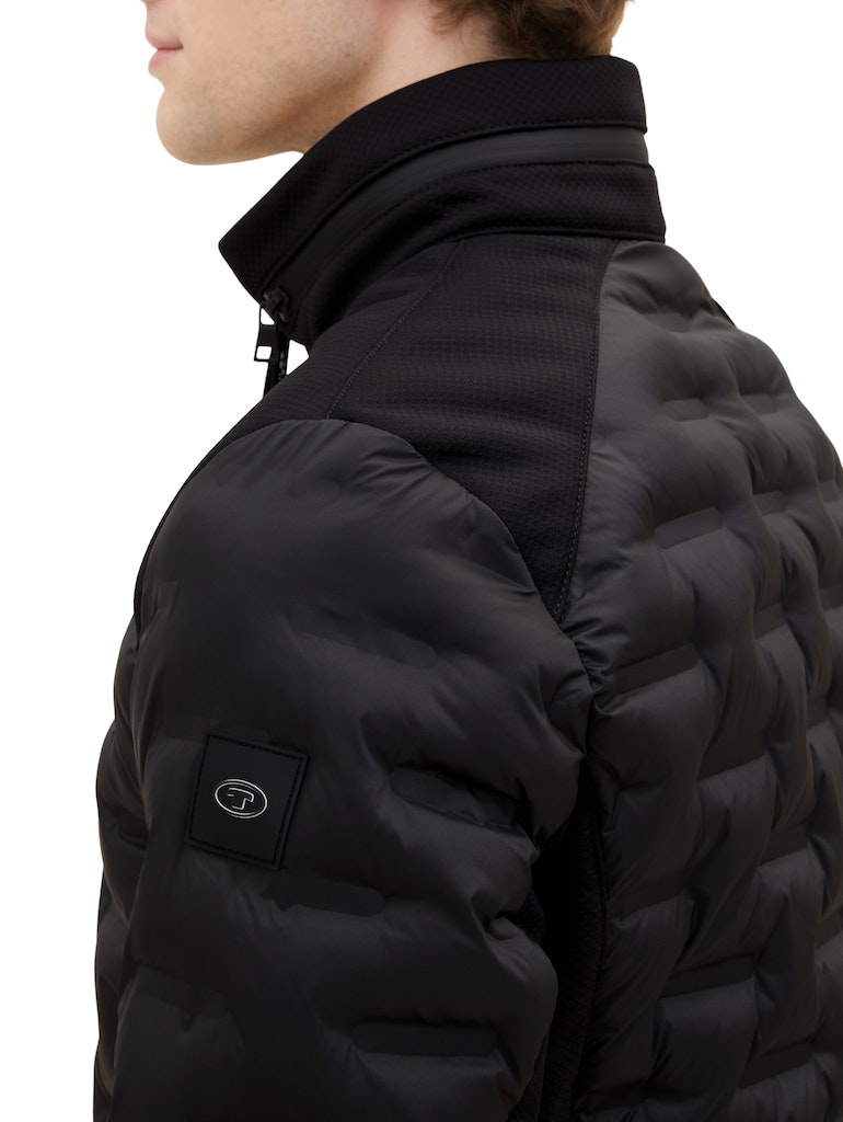 Tom Tailor Herren Jacke Hybrid Jacke mit recyceltem Polyester black bequem  online kaufen bei