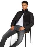 Hybrid Jacke mit Stehkragen black