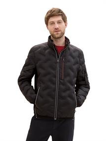 Hybrid Jacke mit verstaubarer Kapuze black