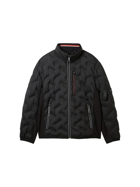 Hybrid Jacke mit verstaubarer Kapuze black