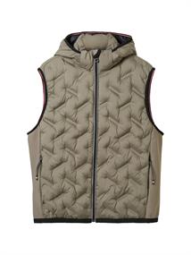 Hybrid Weste mit Kapuze smokey olive green
