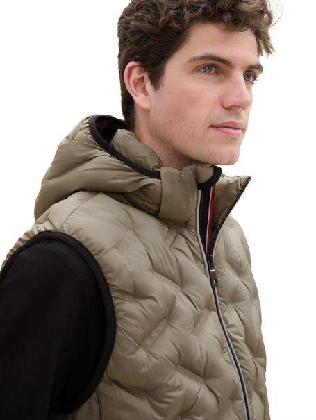 Hybrid Weste mit Kapuze smokey olive green