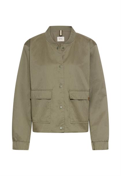 Indoor Jacke mit elastischen Bündchen und Bomberkragen shadow khaki