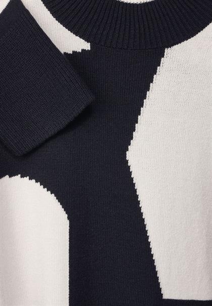 Intarsien Pullover deep blue