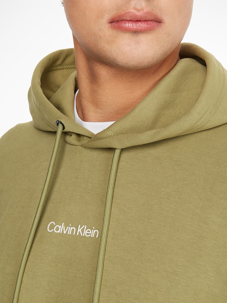 Calvin Klein Herren Sweatshirt INTERLOCK MICRO LOGO HOODIE bright white  bequem online kaufen bei