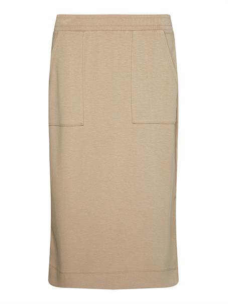 INTERLOCK STRAIGHT KNEE SKIRT beige