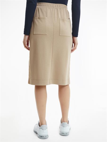 INTERLOCK STRAIGHT KNEE SKIRT beige