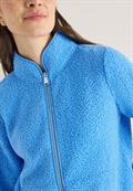 Jacke aus Teddy-Material mit Zipper fountain blue