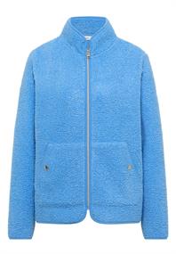 Jacke aus Teddy-Material mit Zipper fountain blue