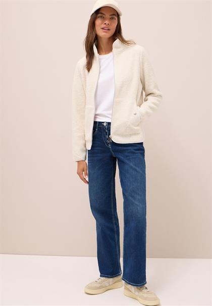 Jacke aus Teddy-Material mit Zipper teddy vanilla white