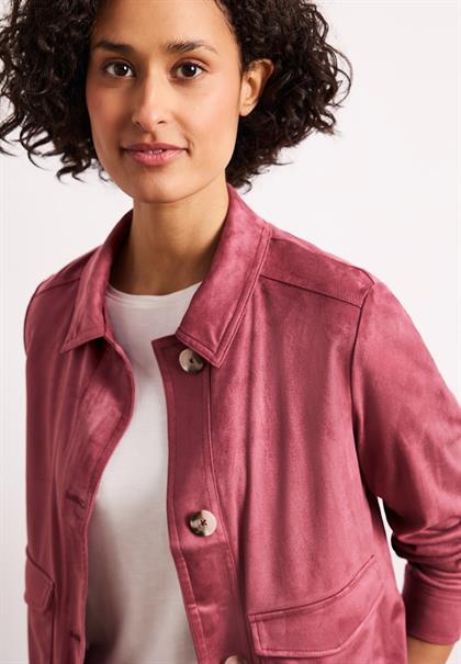 Jacke aus Velours mit Knopfleiste dark clouded blush
