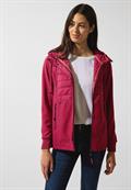 Jacke im Materialmix peony red