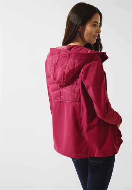 Jacke im Materialmix peony red