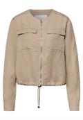 Jacke im Washed-Look mit Tunnelzug safari beige