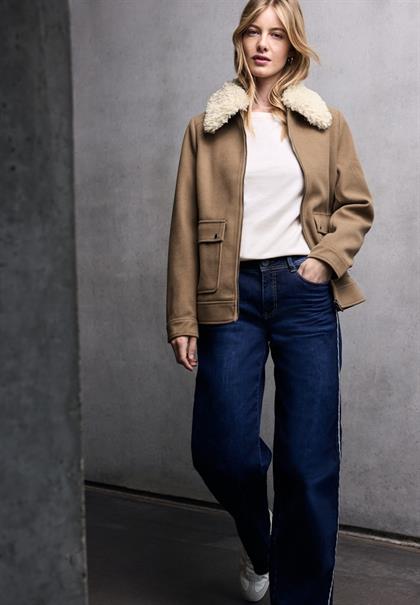 Jacke in Woll-Optik cookie brown